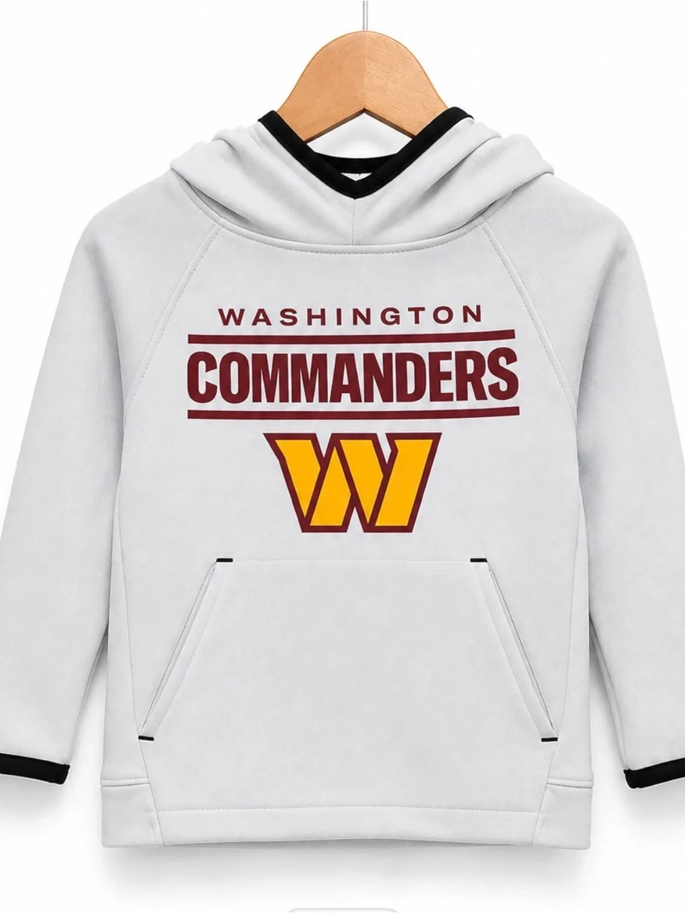 NWT NFL Washington Commanders Kids White Hoodie with Gold Accent